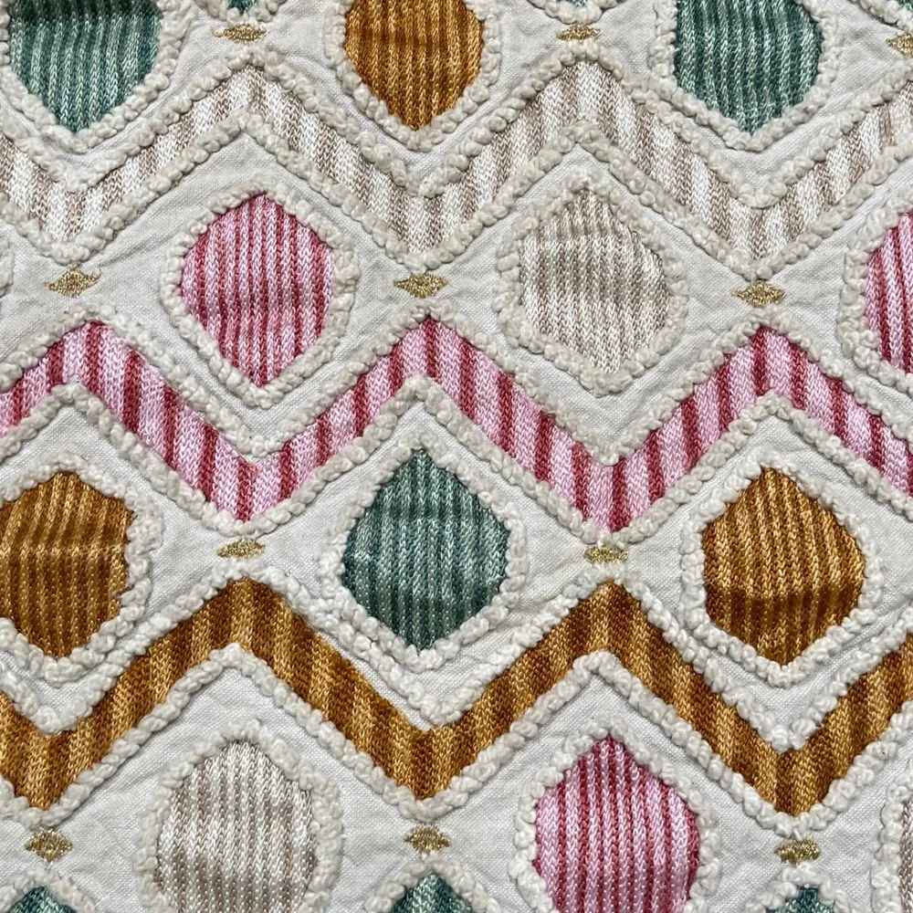 Artistic Accents Boho Textured Diamond‎ Embroidered Throw Pillow Cover Case